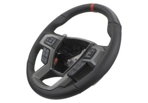 Ford F-150 Steering Wheel Kit - Ford Racing - Raptor Style - Black with Red Sightline - `15-`18 Ford F-150 Steering Wheel Kit - Ford Racing - Raptor Style - Black with Red Sightline - `15-`18
